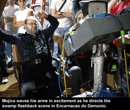 Jose Mojica Marins directs the swamp flashback.